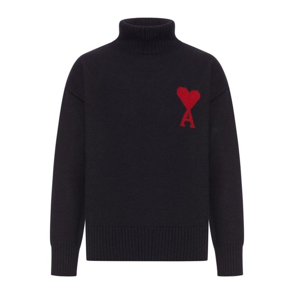 Ami Paris Men Ami De Coeur Wool High Neck Sweater